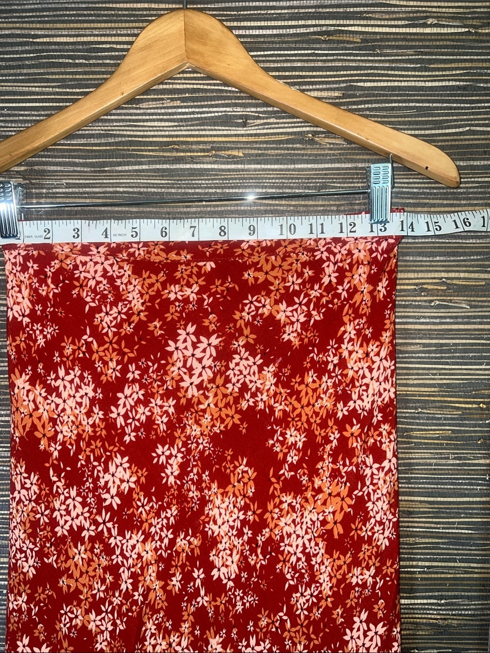 Free People Floral Bias Cut Maxi Skirt Rust Red Small Boho Romantic - Picture 8 of 15